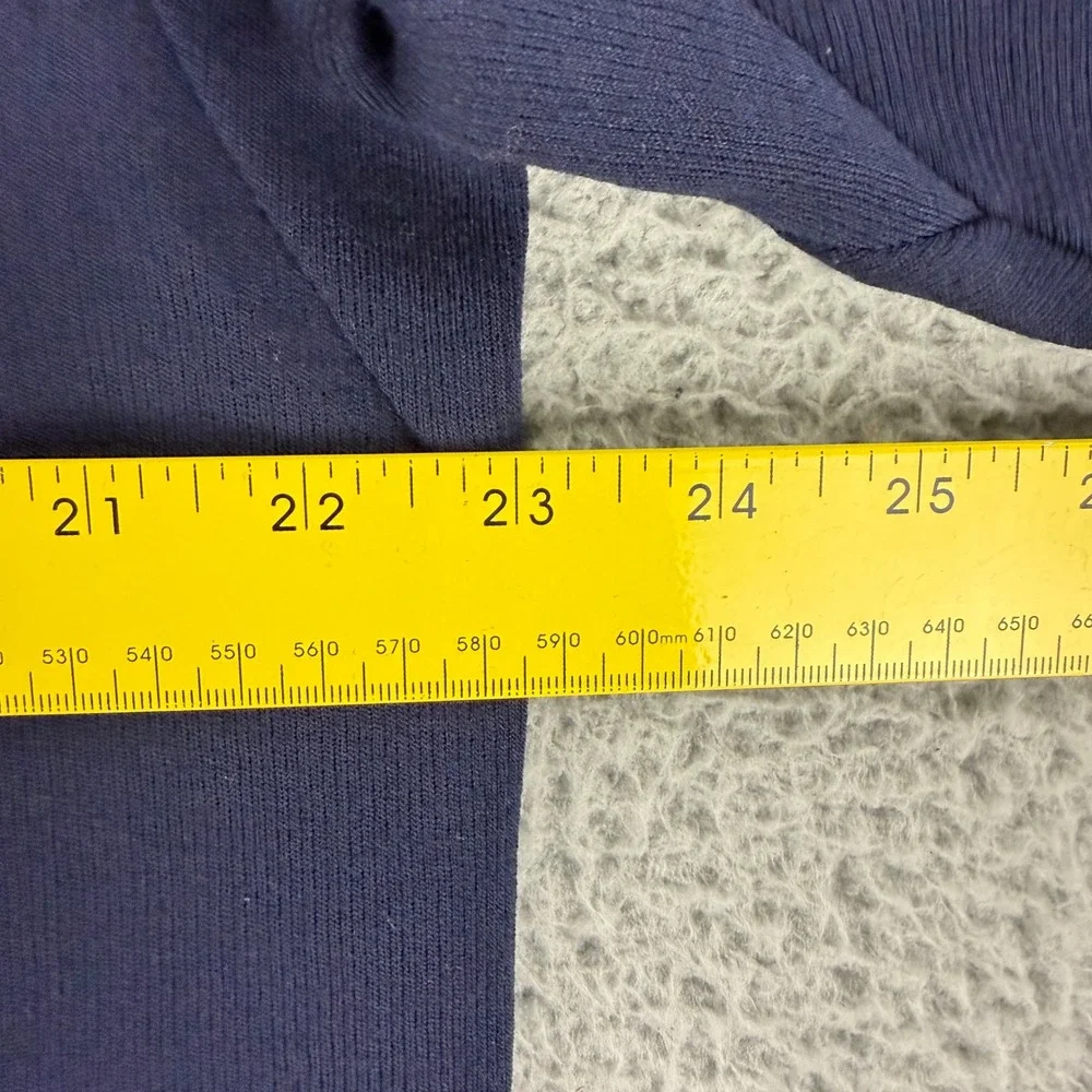 Vintage Mort Wallin Sweater Mens 2XL Navy Wool V Neck Striped Trim Holes Flawed